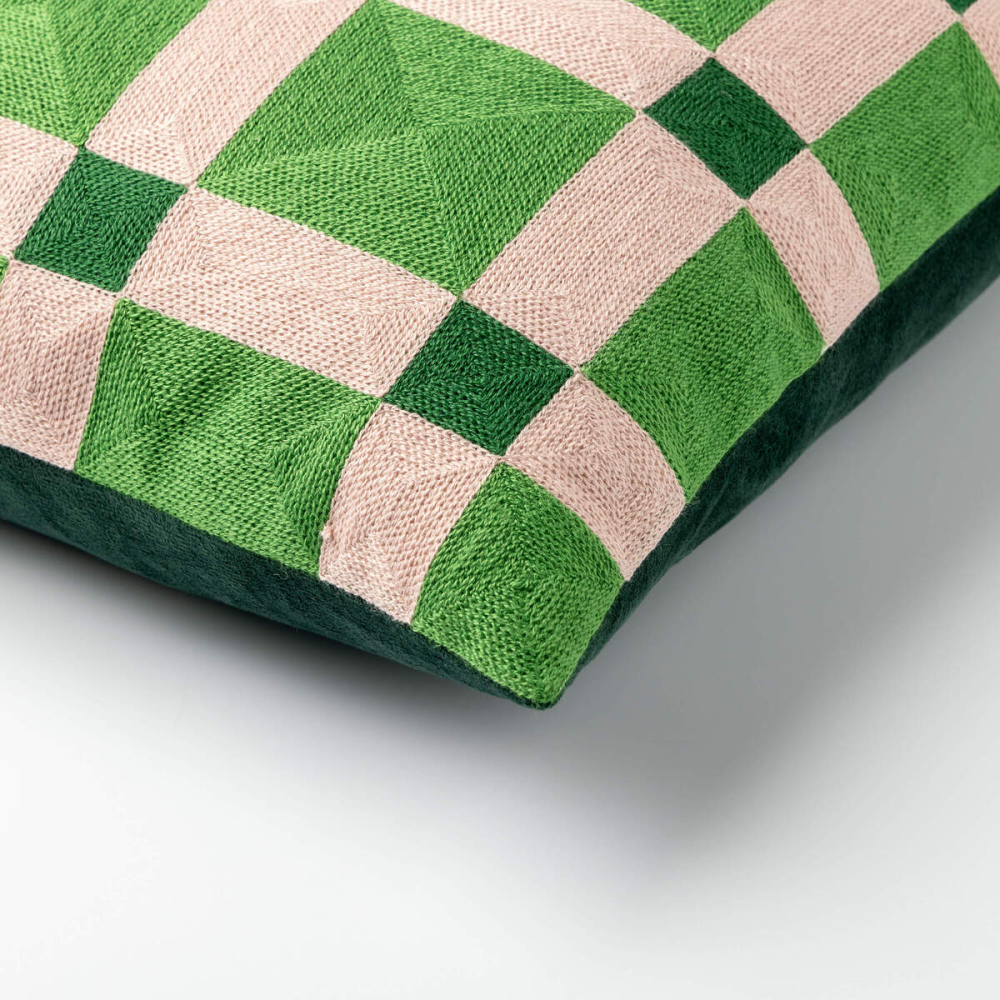 Dutch Decor Kissenhülle 'Blocks' 45 x 45 cm Courtyard - Grün